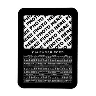 Calendario de 2025 Añadir 1 imán de fotos negro