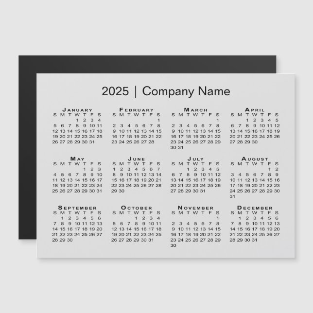 Calendario de 2025 con el nombre de la empresa Gra (Anverso/Reverso)