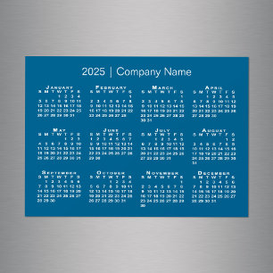 Calendario de 2025 con nombre de empresa imán azul