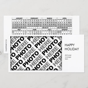 Calendario de 2026 Añadir 1 foto tarjeta simple