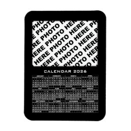 Calendario de 2026 Añadir 1 imán de fotos negro