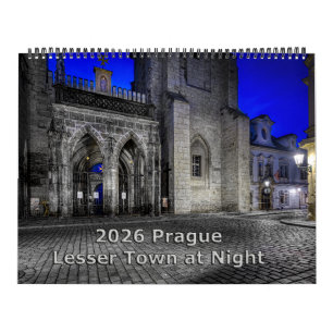 Calendario de 2026 de Malá Strana de Praga de Noch