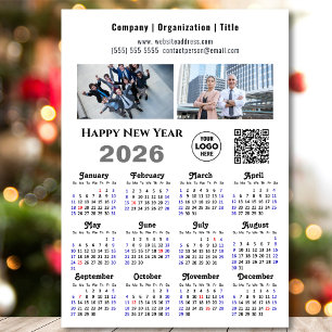Calendario de 2026 Empresa 2 Logo fotográfico QR M