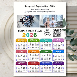 Calendario de 2026 Empresa 2 Logo fotográfico QR M