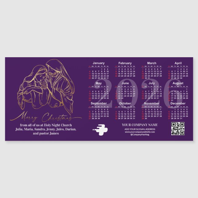 Calendario de 2026 Navidades de familia sagrada re (Anverso)