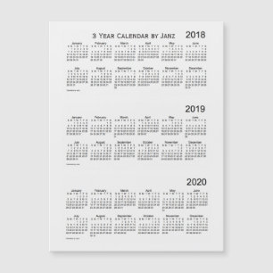Calendario de 3 años del Humo Blanco 2018-2020 de 