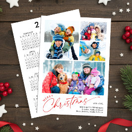 Calendario de 4 Fotos Minimal Script Feliz Navidad