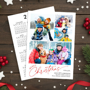 Calendario de 4 Fotos Minimal Script Feliz Navidad