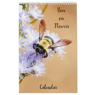 Calendario de abejas con flores