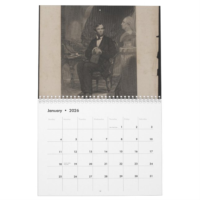 Calendario de Abraham Lincoln (Jan 2026)