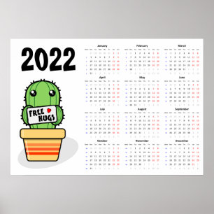 Calendario de abrazos gratis Póster 2022 - inicio 