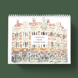 Calendario de acuarela de Pubs de Londres