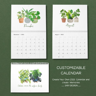 Calendario de Acuarela de Suculentas y Hojas 2026 