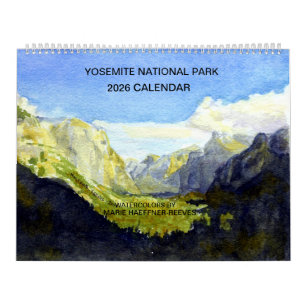 CALENDARIO DE ACUARELA DEL PARQUE NACIONAL YOSEMIT