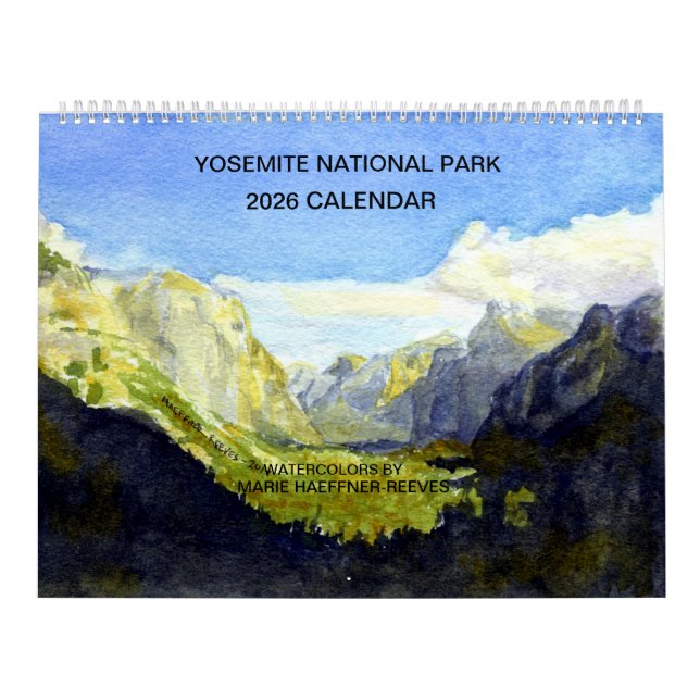 CALENDARIO DE ACUARELA DEL PARQUE NACIONAL YOSEMIT (Tapa)