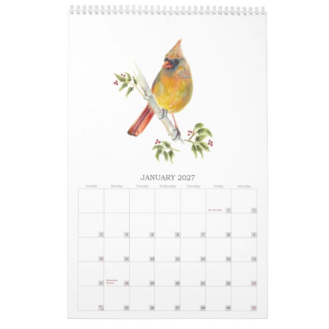 Calendario de acuarelas de las aves de corral de 2 (Jan 2027)