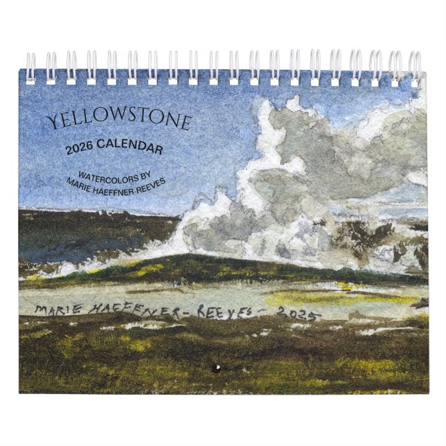 CALENDARIO DE ACUARELAS DE YELLOWSTONE 2026 (Tapa)