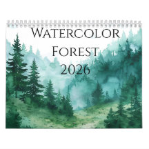 Calendario de Acuarelas del Bosque 2026: Un Año de