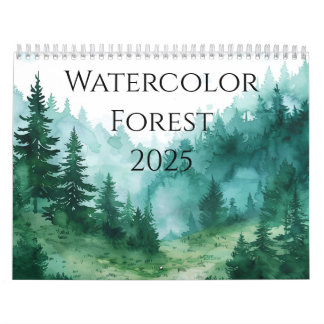 Calendario de acuarelas forestales de 2025: Un año
