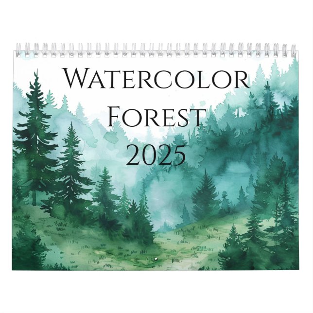 Calendario de acuarelas forestales de 2025: Un año (Tapa)