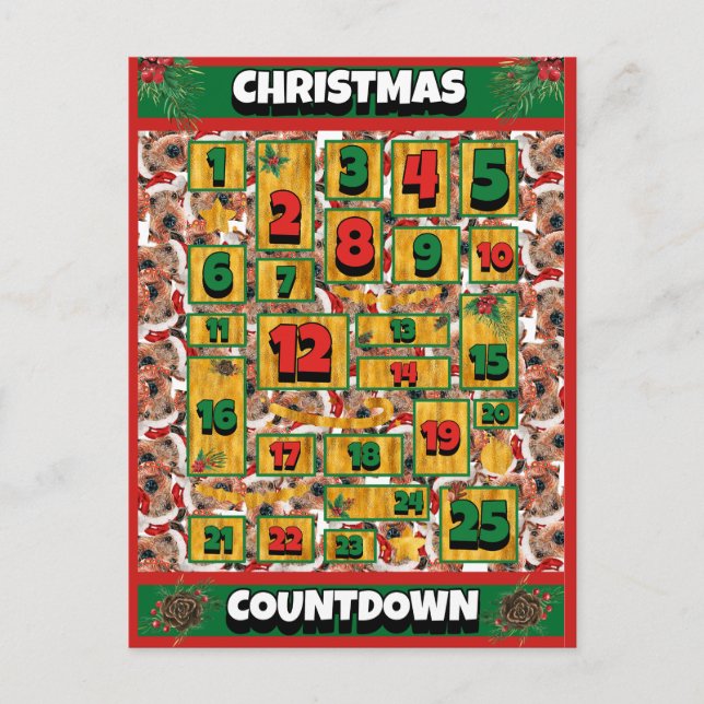 Calendario de Adviento de Navidad con Cuenta Regre (Anverso)