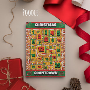 Calendario de Adviento de Navidad Poodle Dog Count
