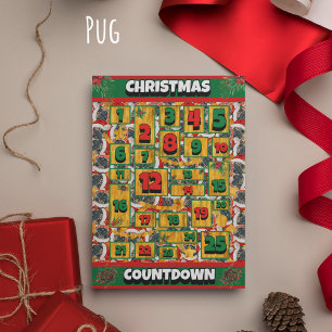 Calendario de Adviento de Navidad Pug Dog Countdow