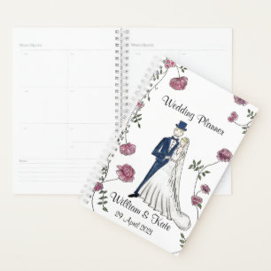 Calendario de agenda de planeamiento de boda de fl
