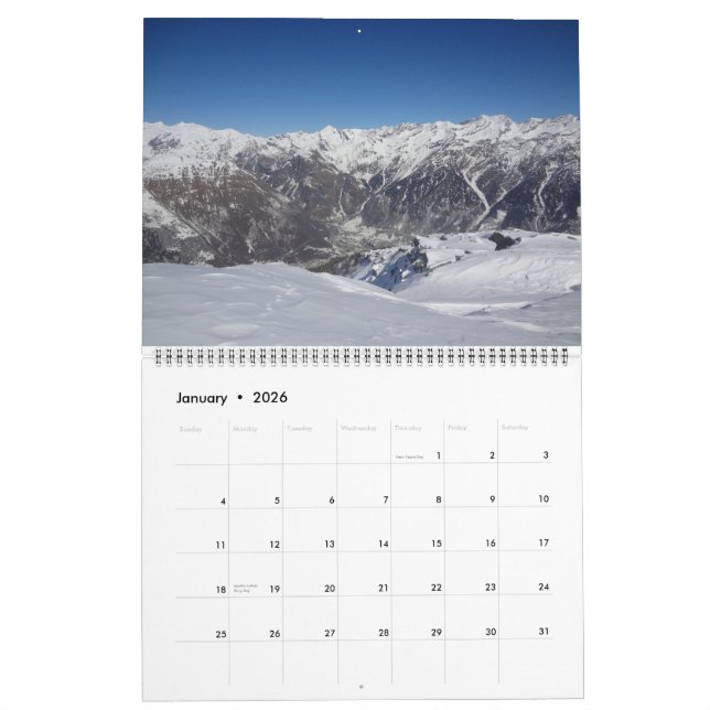 Calendario de Alpes suizos 2015 (Jan 2026)