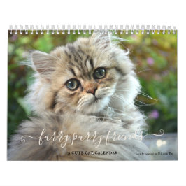 Calendario de Amantes del Gato de Púrpura Cute