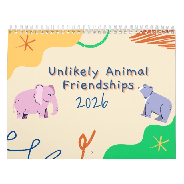 Calendario de Amistades Improbables de Animales 20 (Tapa)