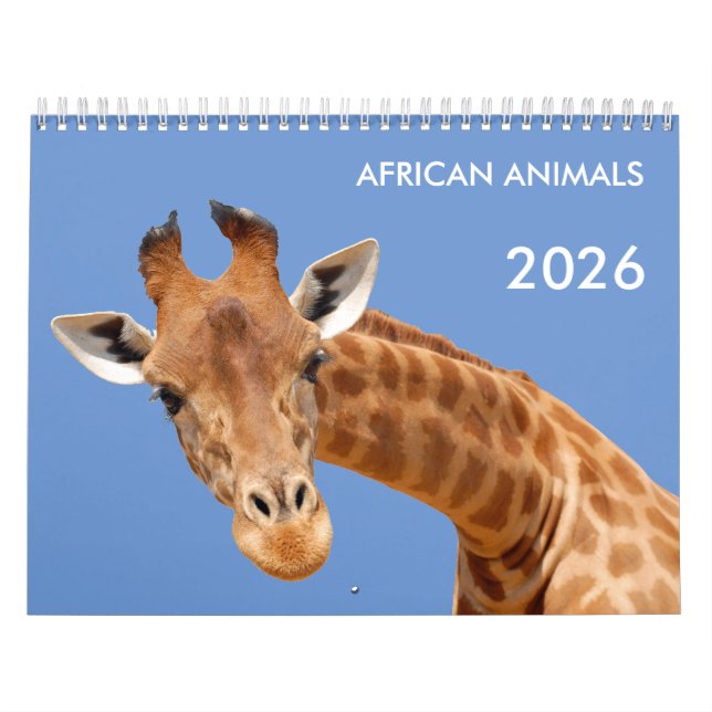 Calendario de animales africanos (Tapa)