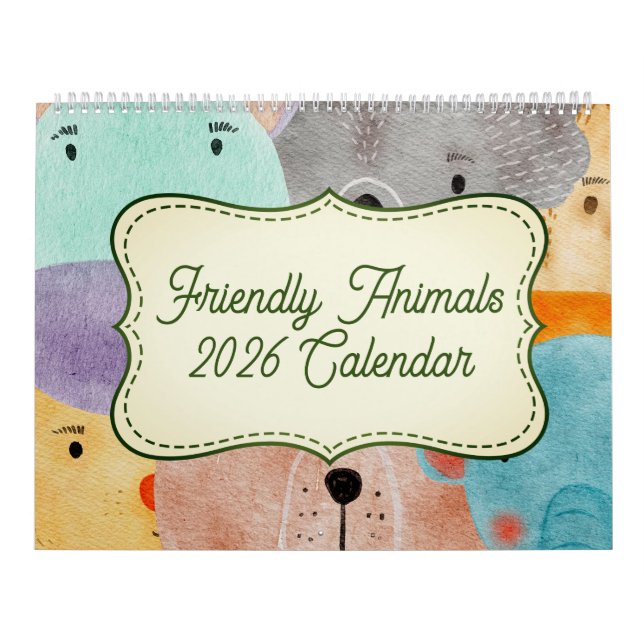 Calendario de Animales Amigables 2024 (Tapa)