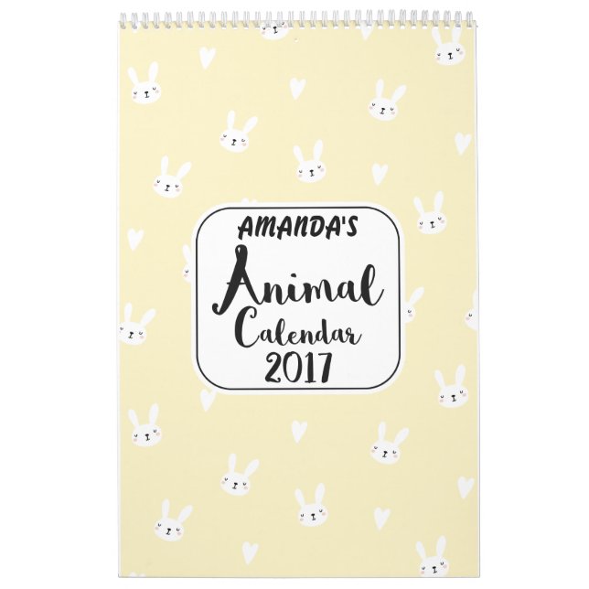 Calendario de Animales Cutos Personalizados 2017 p (Tapa)