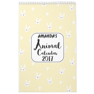 Calendario de Animales Cutos Personalizados 2017 p