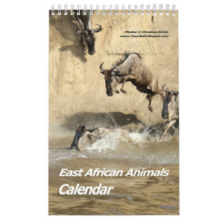 Calendario de animales de África Oriental (página