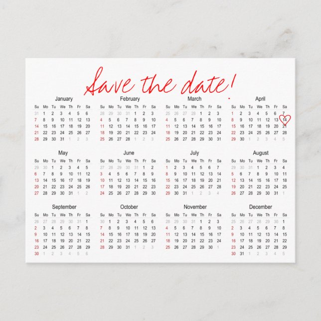 Calendario de año 2018 Guardar la postal de fecha (Anverso)