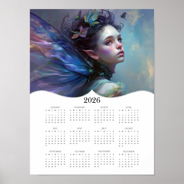 Calendario de Año Completo de Arte Fantasía de 202 (Frente)