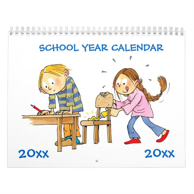 Calendario De Año Escolar Azul Para Niños (Tapa)