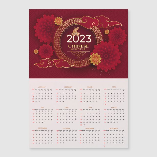 Calendario de Año Nuevo Chino del Conejo 2023 (Anverso)