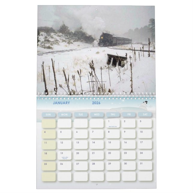 Calendario de apasionados del tren (Jan 2026)