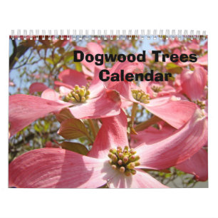 Calendario de árbol de cornejo rosado arte de flor
