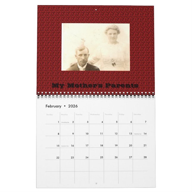 Calendario de árbol de la familia fotográfica de c (Feb 2026)