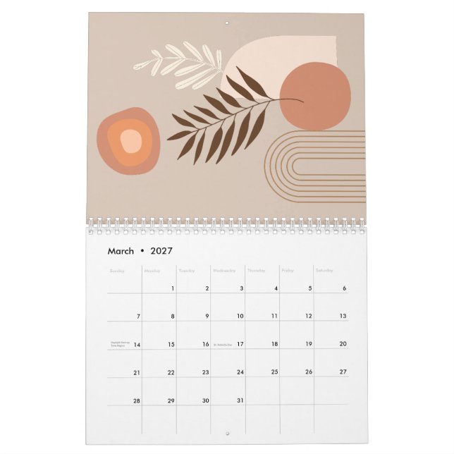 Calendario de Arco Sol de Hojas de Plantas Positiv (Mar 2027)
