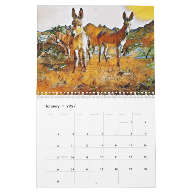 Calendario de Arizona Wild Burro 2022 (Jan 2027)