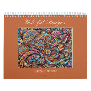 Calendario de Arte Abstracto Diseños Coloridos 202