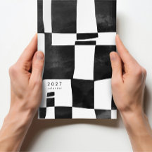 Calendario de Arte Abstracto en Blanco y Negro