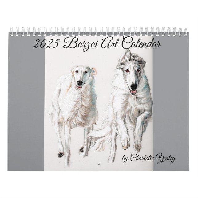 Calendario de Arte Borzoi 2025 de Charlotte Yealey (Tapa)