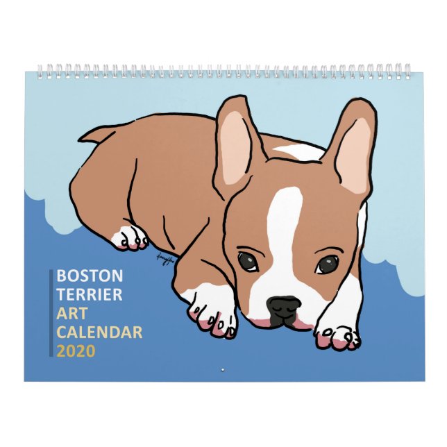 Calendario de arte Boston Terrier 2020 (Tapa)