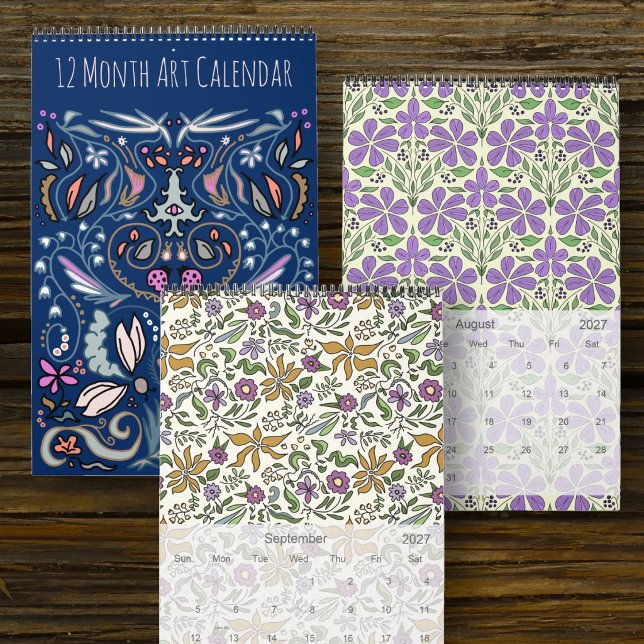 Calendario de Arte Botánico y Abstracto Dibujado a (Subido por el creador)